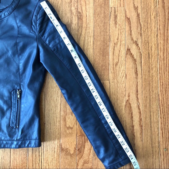 Metaphor Navy Faux Leather Jacket - Size Medium - Picture 8 of 8